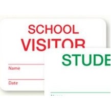 Handwritten TEMPbadge Expiring School Badges, Visitor