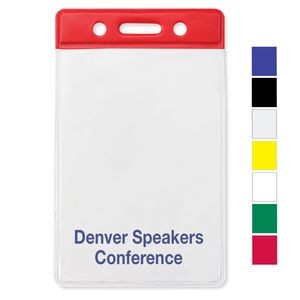 Vertical Vinyl Badge/Nametag Holders with Color Bar