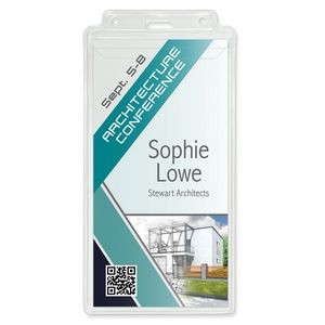 Vertical 1-Pocket Event-Size Badge Holders with Tuck-In Flap, 3.5" x 5.5"