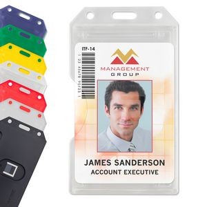 Vertical 2-Sided Multi-Card Rigid Plastic Badge Holders