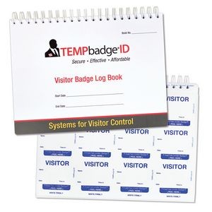 TEMPbadge Visitor Badge Log Book, 20 Pages, 240 Badges