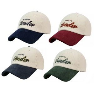Two-tone Corduroy Cotton Cap/Hat for Winter Outdoor