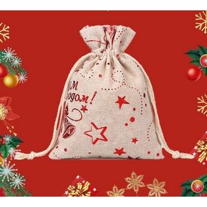 Christmas Linen Pouch - Small