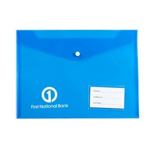 A4 Colorful Transparent Document Folders with pouch and label