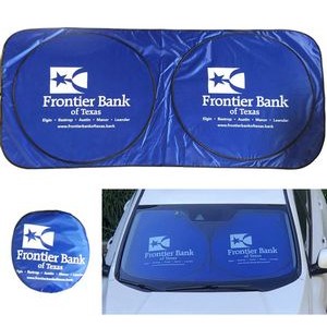 Dual Panels Windshield Sun Shade in Pouch - MOQ 100 Pieces