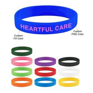Debossed Silicone Wristbands w/Color Filled