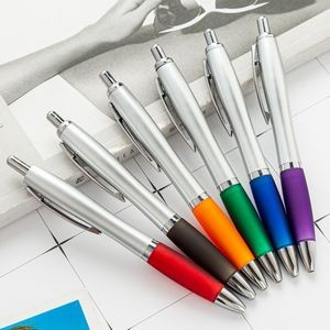 Silver Pens W/ Colored Rubber Grip