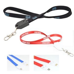 Polyester Lanyard W/ USB Charging Cable