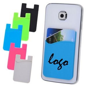 Silicone Cell Phone Card Holder W/ Adhesive Backing