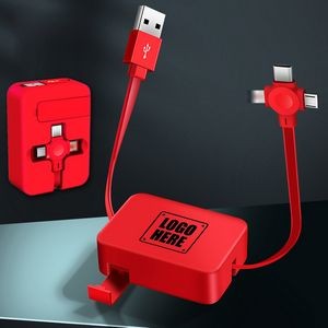 3-In-1 Retractable Charging Cable W/ Phone Stand