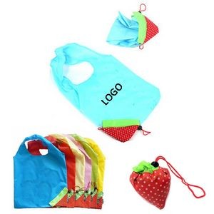 190T Polyester Foldable Strawberry Shape Shopping Bag