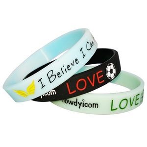 1/2" Debossed Color Ink Filled Silicone Wristbands