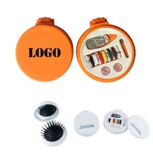 3-In-1 Sewing Kit W/ Hairbrushes and Mirror