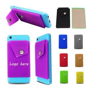 Screen Printed Custom Color Silicone Phone Wallet Stand