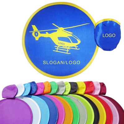 10" Polyester Foldable Flying Disc W/ Storage Pouch