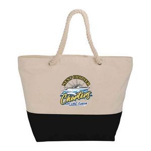 Full color Cotton Canvas Tote Bag (Zippered)