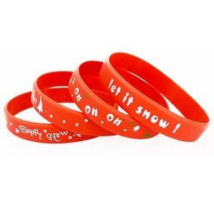 1/2" Screen Printed Silicone Bracelet