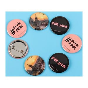 Full Color Round Button w/ Safety Pin Back
