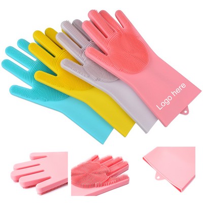 Silicone Cleaning Brush Scrubber Gloves