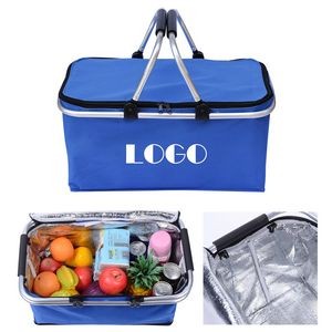 Outdoor Folding Picnic Basket Cooler Bag
