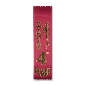 2"x8" 4th Place Stock Swimming Lapel Event Ribbon