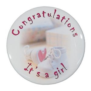 1½" Stock Celluloid "Congratulations It's A Girl" Button