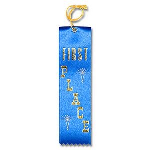 2"x8" 1st Place Stock Carded Award Ribbon