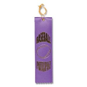 2"x8" Participant Stock Baseball Carded Event Ribbon