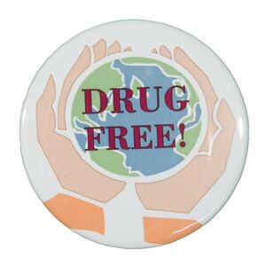 2¼" Stock Celluloid "Drug Free" Button
