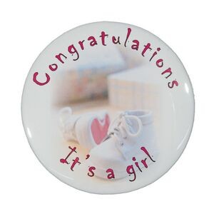 2¼" Stock Celluloid "Congratulations It's A Girl" Button