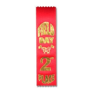2"x8" 2nd Place Stock Field Day Lapel Event Ribbon