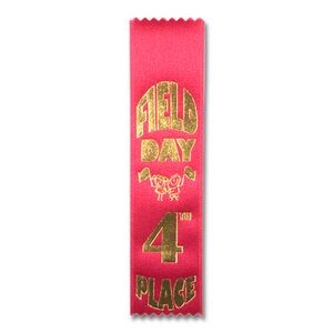 2"x8" 4th Place Stock Field Day Lapel Event Ribbon
