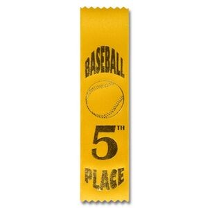 2"x8" 5th Place Stock Baseball Lapel Event Ribbon