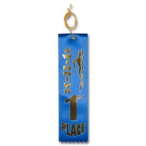 2"x8" 1st Place Stock Swimming Carded Event Ribbon