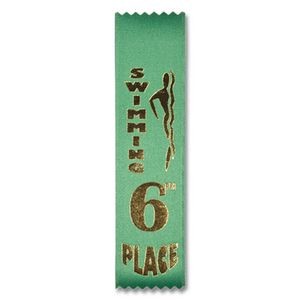 2"x8" 6th Place Stock Swimming Lapel Event Ribbon