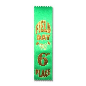 2"x8" 6th Place Stock Field Day Lapel Event Ribbon