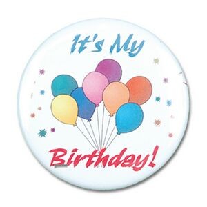 2¼" Stock Celluloid "It's My Birthday!" Button
