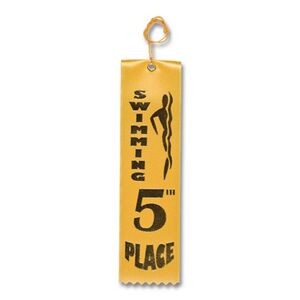 2"x8" 5th Place Stock Swimming Carded Event Ribbon