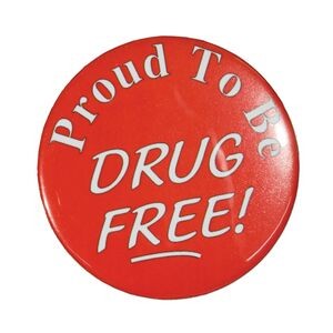 2¼" Stock Celluloid "Proud to be Drug Free!" Button