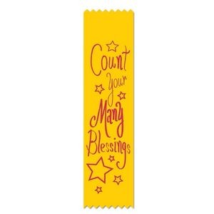 2"x8" Stock Prayer Ribbon "Count Your Many Blessings" Bookmark