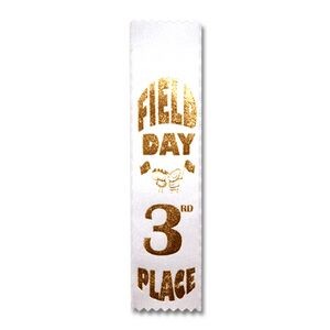 2"x8" 3rd Place Stock Field Day Lapel Event Ribbon