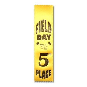 2"x8" 5th Place Stock Field Day Lapel Event Ribbon