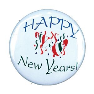 2¼" Stock Celluloid "Happy New Year" Button