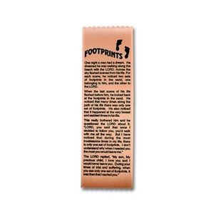 2½" x 8" Stock Ribbon "FootPrints" Bookmark