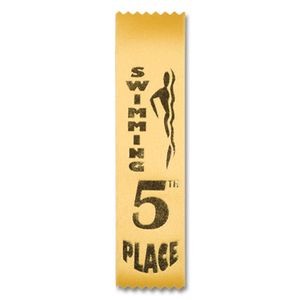 2"x8" 5th Place Stock Swimming Lapel Event Ribbon