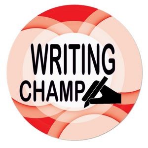 1½" Stock Celluloid "Writing Champ" Button