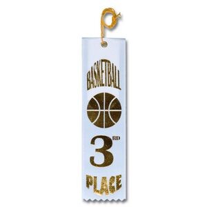 2"x8" 3rd Place Stock Basketball Carded Event Ribbon
