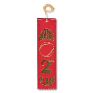2"x8" 2nd Place Stock Baseball Carded Event Ribbon