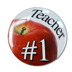 2¼" Stock Celluloid "#1 Teacher" Button