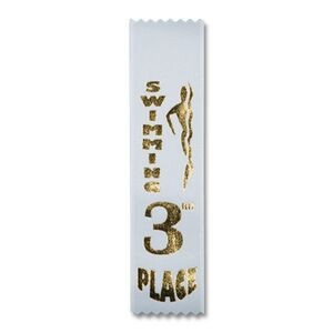 2"x8" 3rd Place Stock Swimming Lapel Event Ribbon